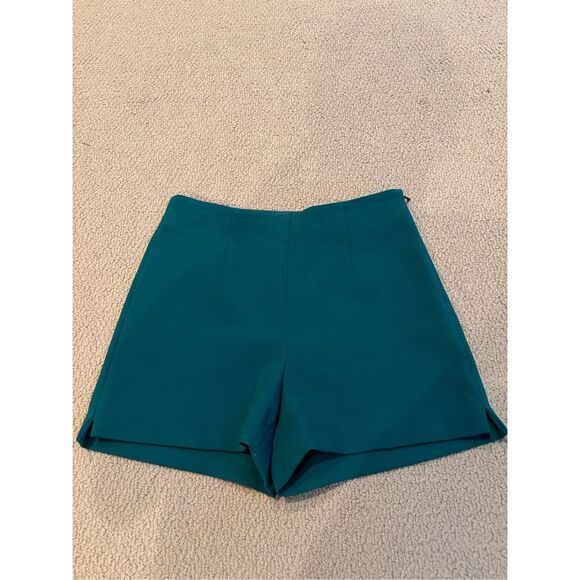 Zara green shorts high waisted size small - Picture 1 of 5